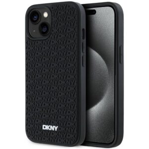 Kitas telefono priedas DKNY  DKNY 3D Rubber Repeat Pattern case for iPhone 15/14/13 - black 