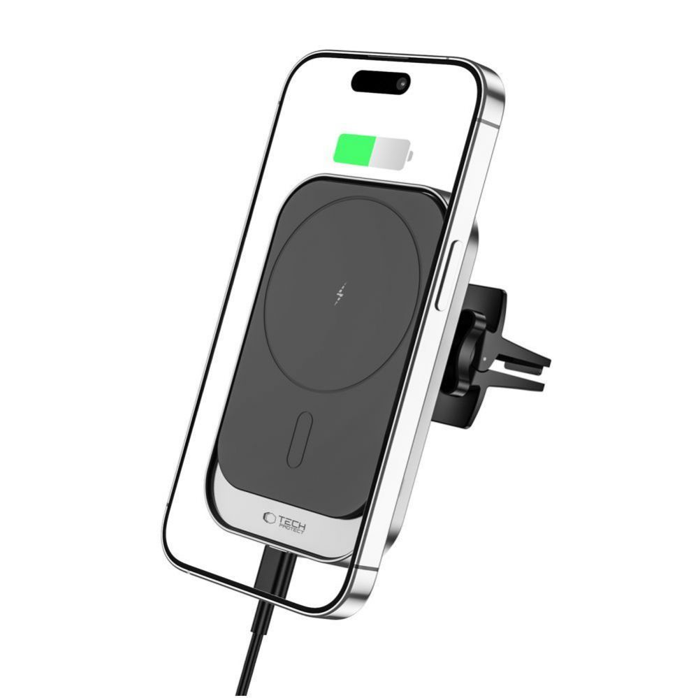 Adaptrid Tech-Protect Tech-Protect CW19 MagSafe magnetic car holder with 15W inductive charger for air vent - black