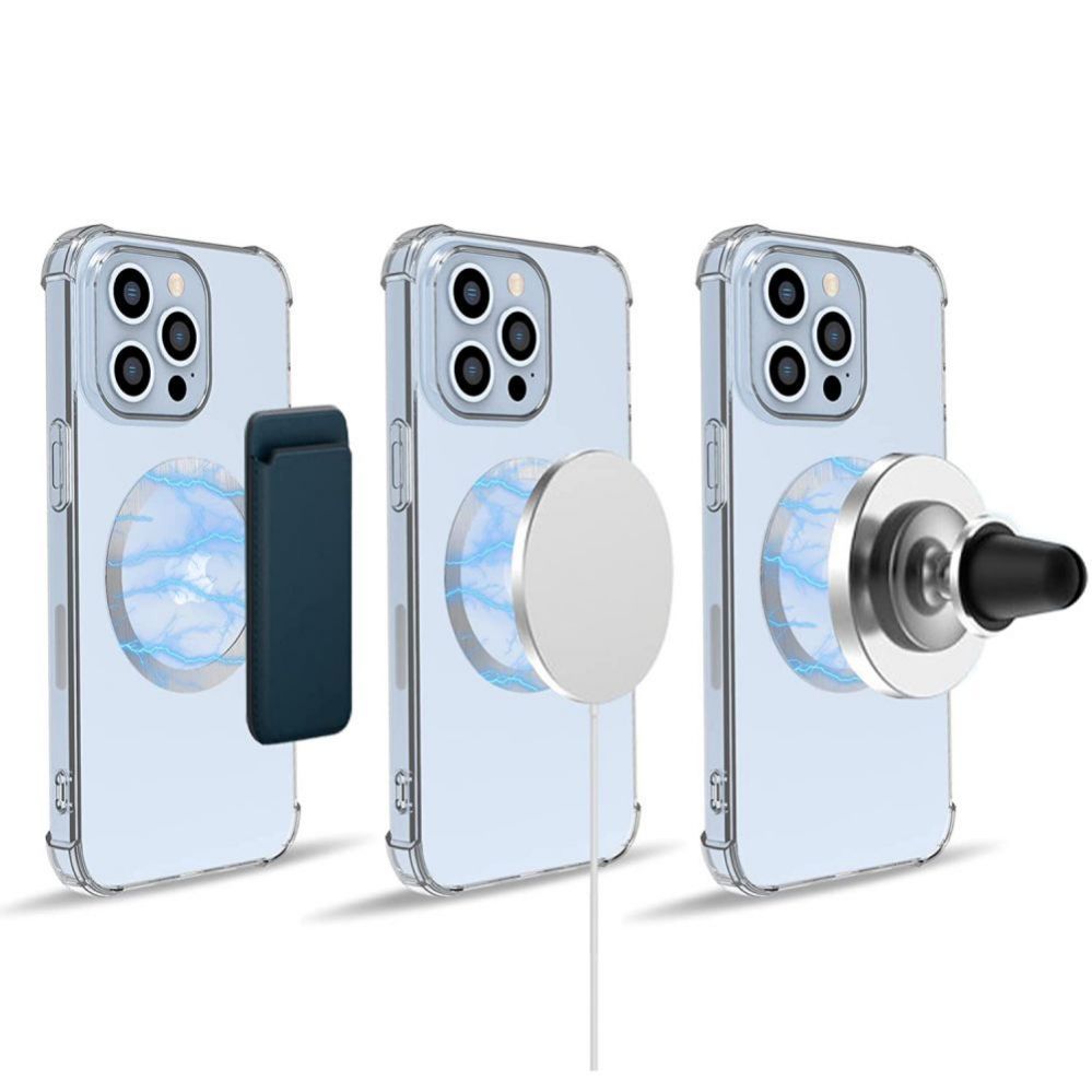 Back panel cover Tech-Protect Tech-Protect MagMat MagSafe magnetic ring universal - black / silver (2 pcs.)