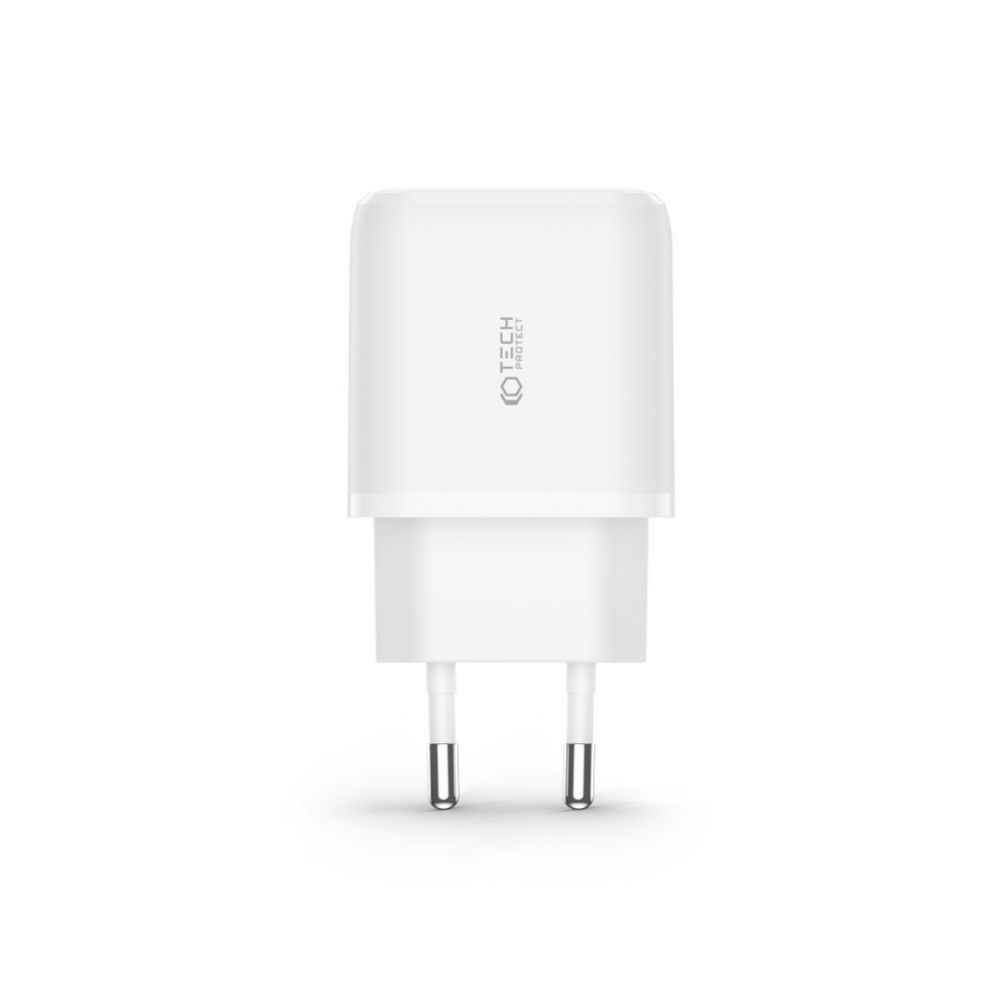 Adaptrid Tech-Protect White \ with cable \ USB-A (female) || USB-C (męski) || Lightning (male)
