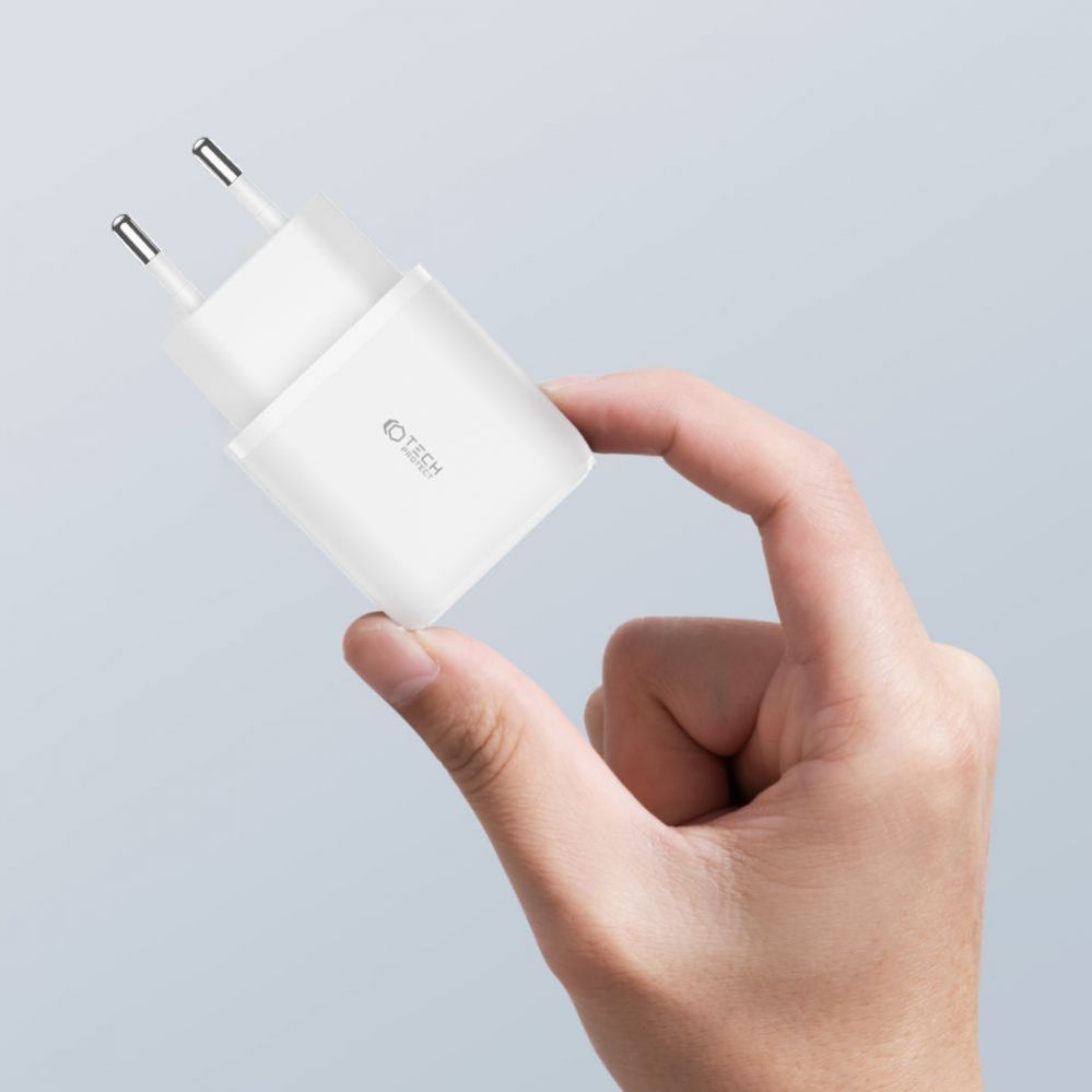 Adaptrid Tech-Protect White \ with cable \ USB-A (female) || USB-C (męski) || Lightning (male)