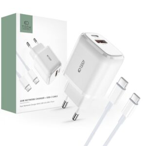 Adapteris Tech-Protect  White \ z kablem USB-C \ USB-A (female) || USB-C (męski) 