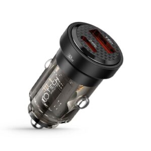 Adapteriai Tech-Protect  Tech-Protect CC30W Car Charger USB-C PD 30W / USB-A QC 3.0 - Black 