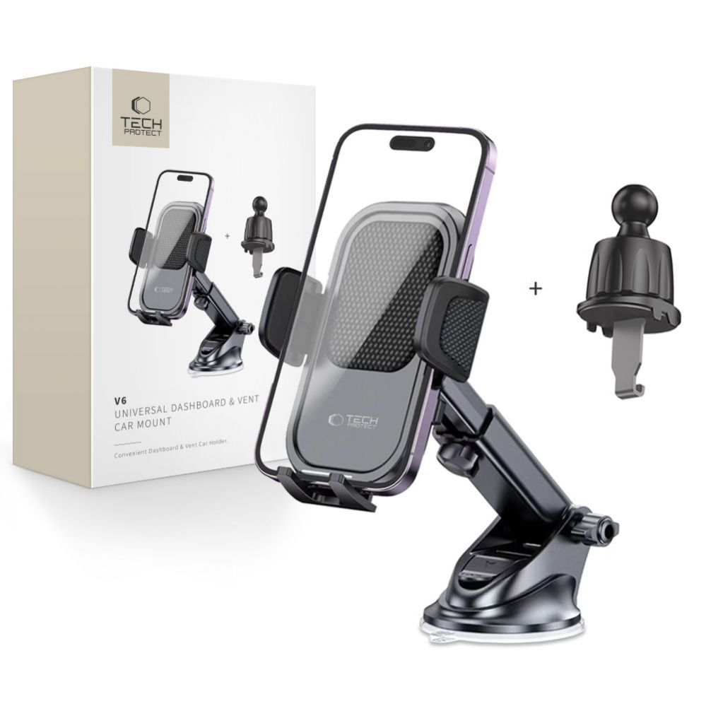 Adaptrid Tech-Protect Tech-Protect V6 Car Phone Holder for Cockpit/Air Vent - Black