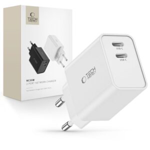 Adapteriai Tech-Protect  Tech-Protect C35W charger 2x USB-C PD 35W - white 