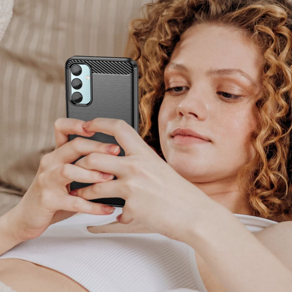 Back panel cover Tech-Protect Tech-Protect TPUCarbon Case for Samsung Galaxy M15 5G - Black