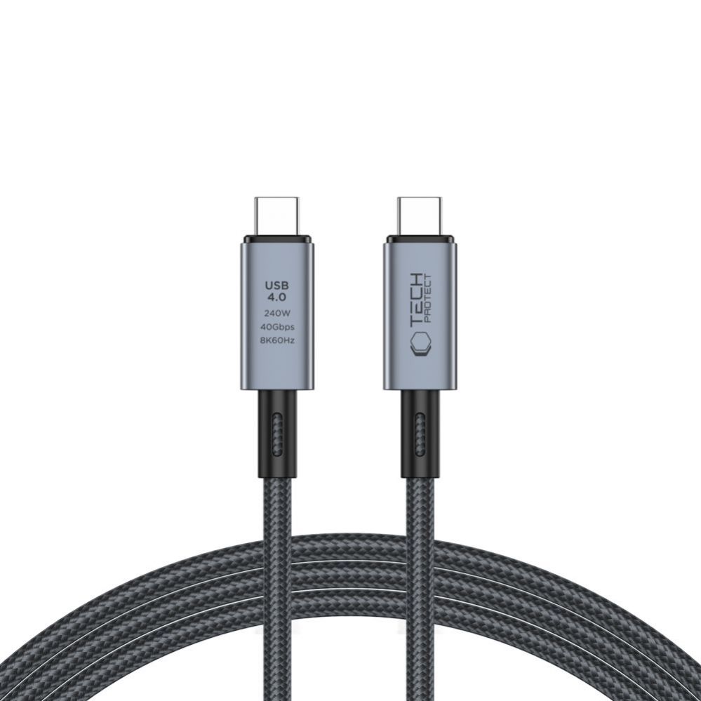Kaabel Tech-Protect Tech-Protect UltraBoost Max USB-C 4.0 / USB-C 4.0 PD 240W 8K 40Gbps 2m cable - gray