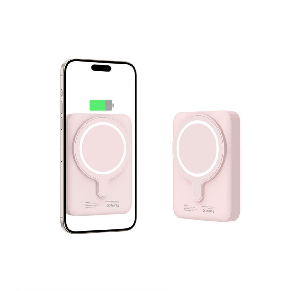 Väline aku Tech-Protect Tech-Protect LifeMag PB11 Powerbank with MagSafe 10000mAh 15W USB-C port - pink + USB-C cable