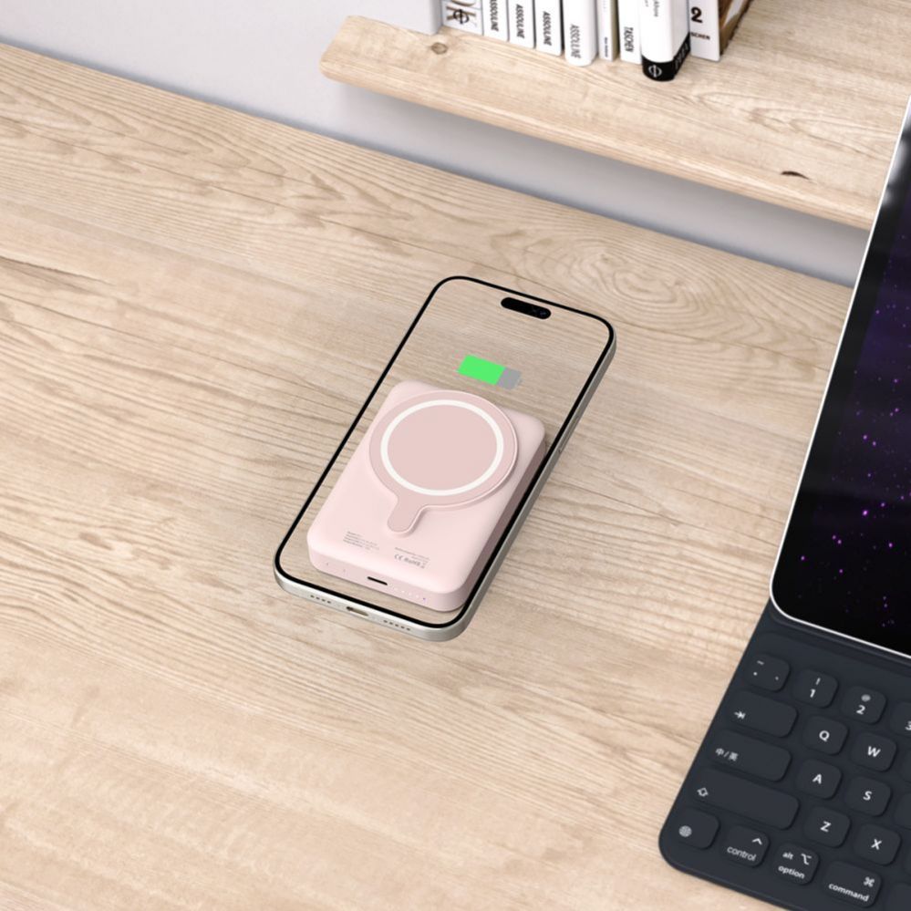 Väline aku Tech-Protect Tech-Protect LifeMag PB11 Powerbank with MagSafe 10000mAh 15W USB-C port - pink + USB-C cable