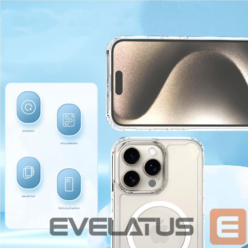 Nugarėlės dėklai Hurtel Clear Corner Case MagSafe for iPhone 16 Pro - transparent