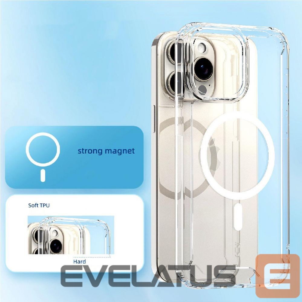 Nugarėlės dėklai Hurtel Clear Corner Case MagSafe for iPhone 16 Pro - transparent