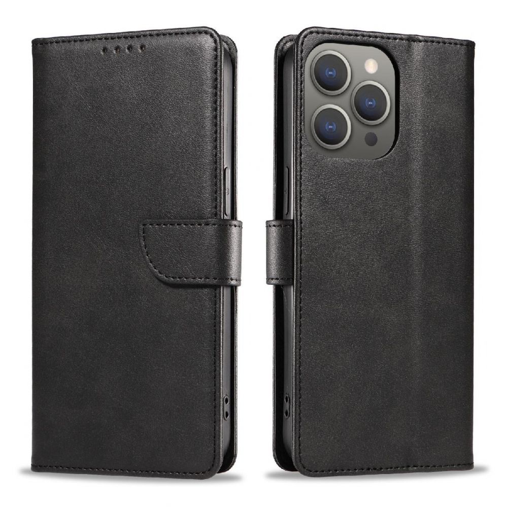 Nugarėlės dėklai Hurtel Leather Book Case for iPhone 16 - black