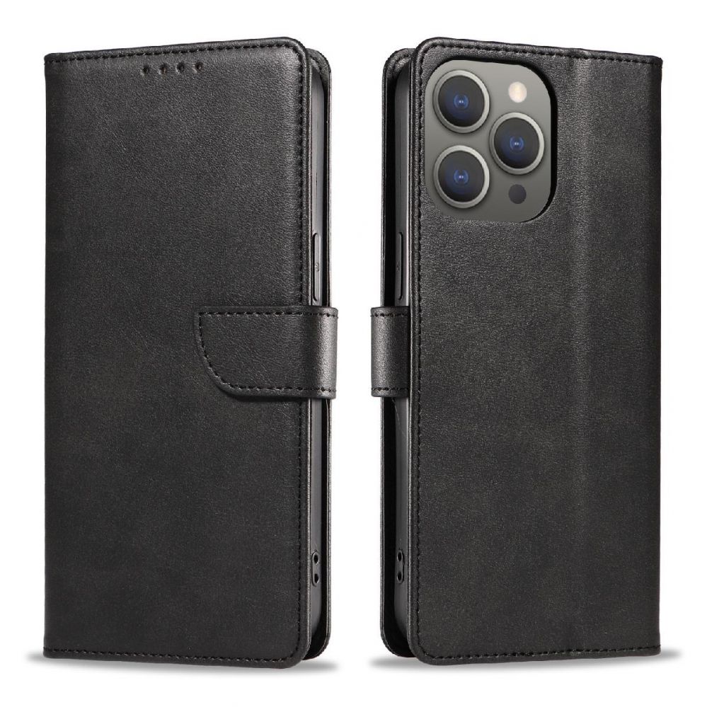 Nugarėlės dėklai Hurtel Leather Book Case for iPhone 16 Pro - black