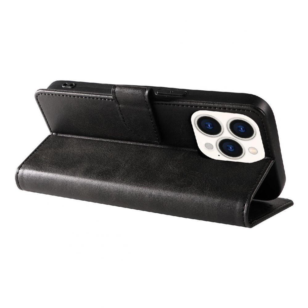 Nugarėlės dėklai Hurtel Leather Book Case for iPhone 16 Pro - black