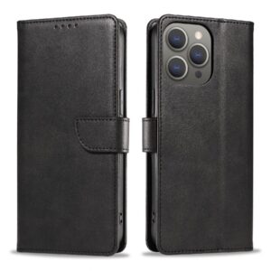 Nugarėlės dėklai Hurtel  Leather Book Case for iPhone 16 Pro Max - black 