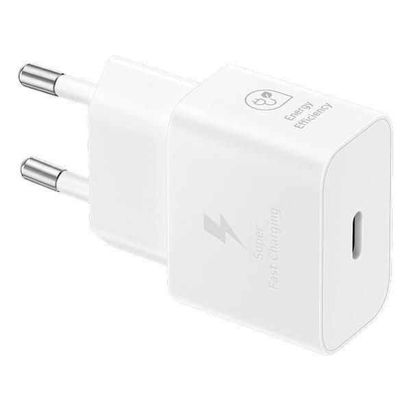 Adaptrid Samsung Ład. siec. Samsung EP-T2510XW 25W Fast Charge + kabel USB-C/USB-C biały/white