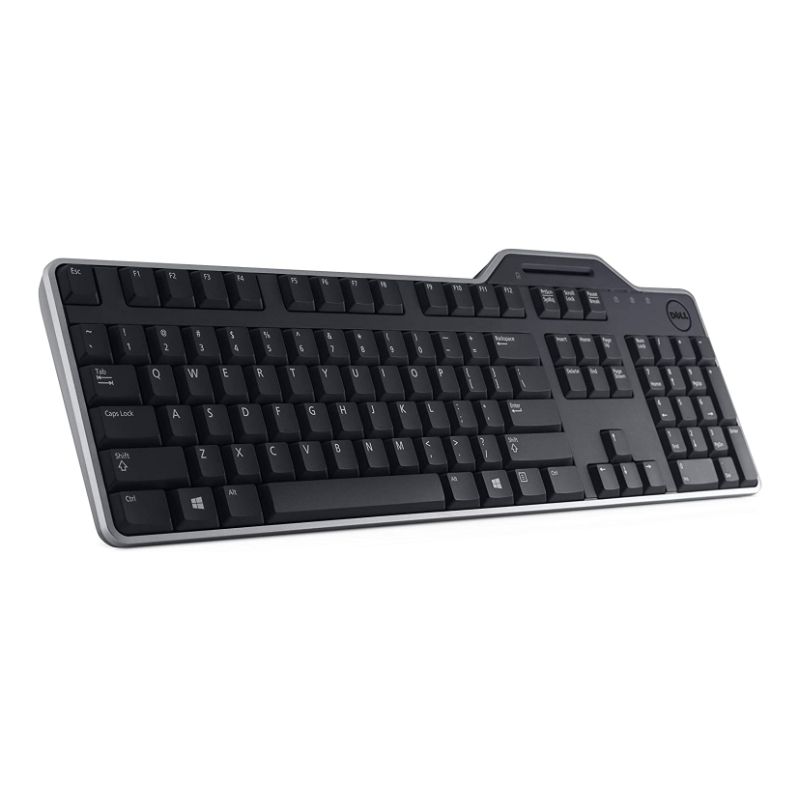 Computer keyboard Dell US/European (QWERTY) Dell KB-813 Smartcard Reader USB Keyboard Black