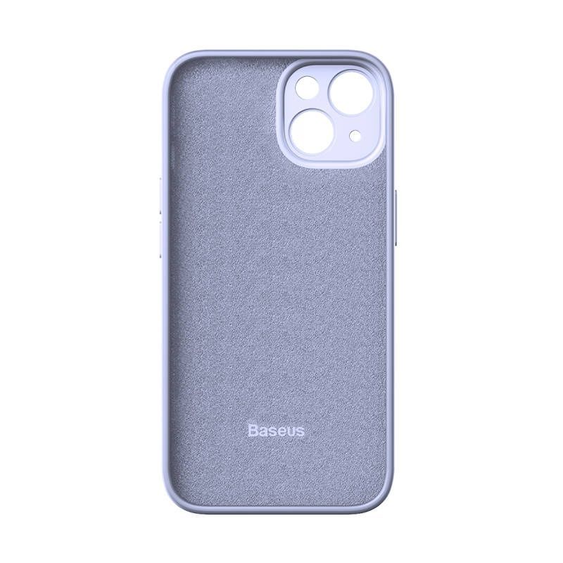 Back panel cover Baseus Baseus Liquid Silica Gel Case for iPhone 14 Plus (lavender)+ tempered glass + cleaning kit