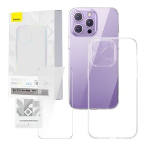 Back panel cover Baseus  Transparent Case and Tempered Glass set Baseus Corning for iPhone 14 Pro Max 