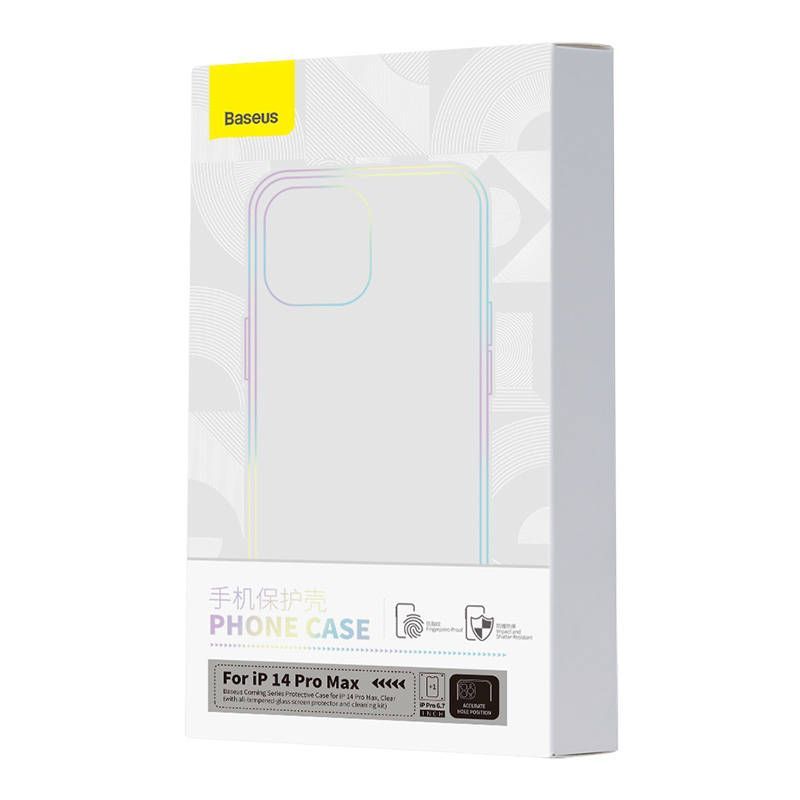 Back panel cover Baseus Transparent Case and Tempered Glass set Baseus Corning for iPhone 14 Pro Max