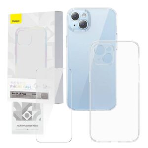 Back panel cover Baseus  Transparent Case and Tempered Glass set Baseus Corning for iPhone 14 Plus 