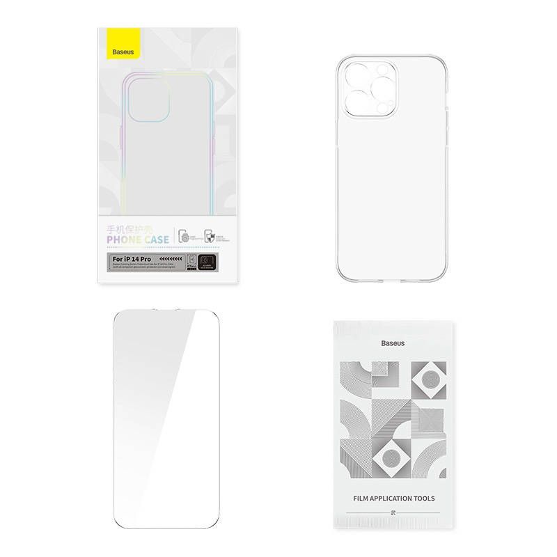 Back panel cover Baseus Transparent Case and Tempered Glass set Baseus Corning for iPhone 14 Pro