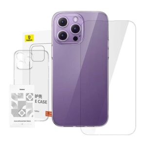 Back panel cover Baseus  Clear Case Baseus iPhone 14 Pro Max+ tempered glass 