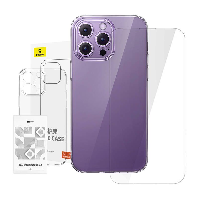 Back panel cover Baseus Clear Case Baseus iPhone 14 Pro Max+ tempered glass
