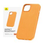 Чехол на заднюю панель Baseus  Phone Case for iPhone 15 ProMax Baseus Fauxther Series (Orange) 