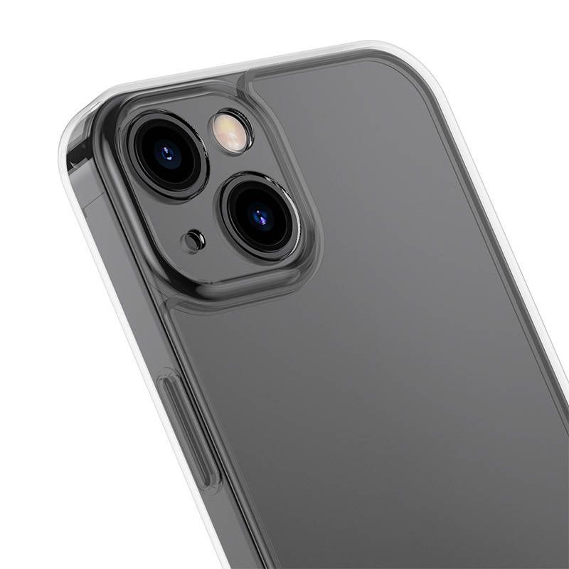 Back panel cover Baseus Baseus Frosted Glass Case for iPhone 13 Pro (black) + tempered glass