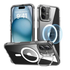 Back panel cover ESR  ESR Classic Hybrid (HaloLock) case with stand for iPhone 16 Plus (transparent) 