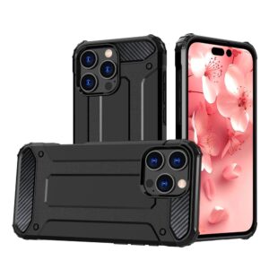 Nugarėlės dėklai Hurtel  Hybrid Armor iPhone 16 Pro Max Case - Black 
