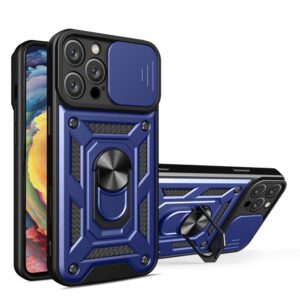 Nugarėlės dėklai Hurtel  Hybrid Armor Camshield iPhone 16 Pro Max Armored Case with Camera Cover and Stand - Blue 