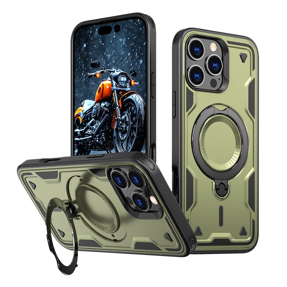 Nugarėlės dėklai Hurtel Hybrid Armor Trendy Case with MagSafe for iPhone 16 Pro - Green