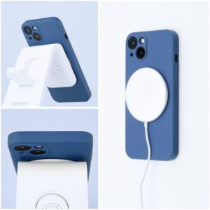 Back panel cover OEM - SILICONE MAG COVER case compatible with MagSafe for IPHONE 16 blue