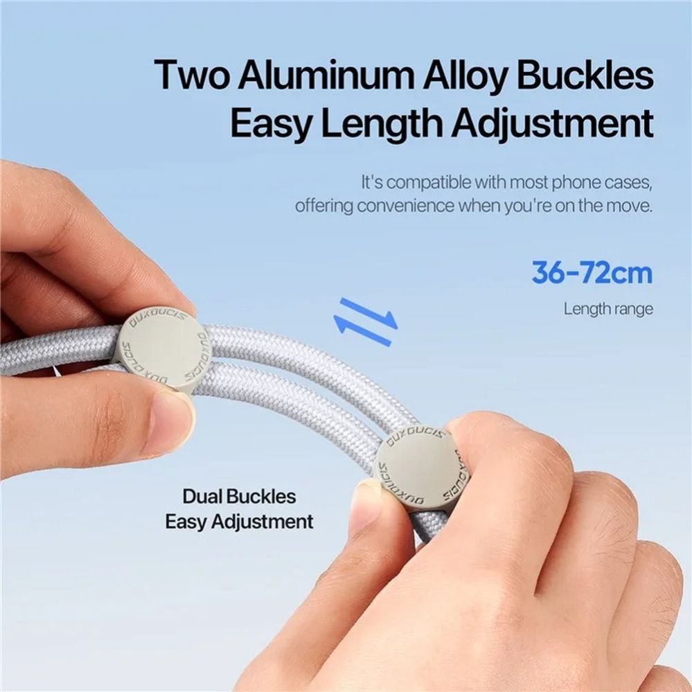 Ring Holder Dux Ducis Universal DUX DUCIS Plaz - cross-body phone strap - grey Grey