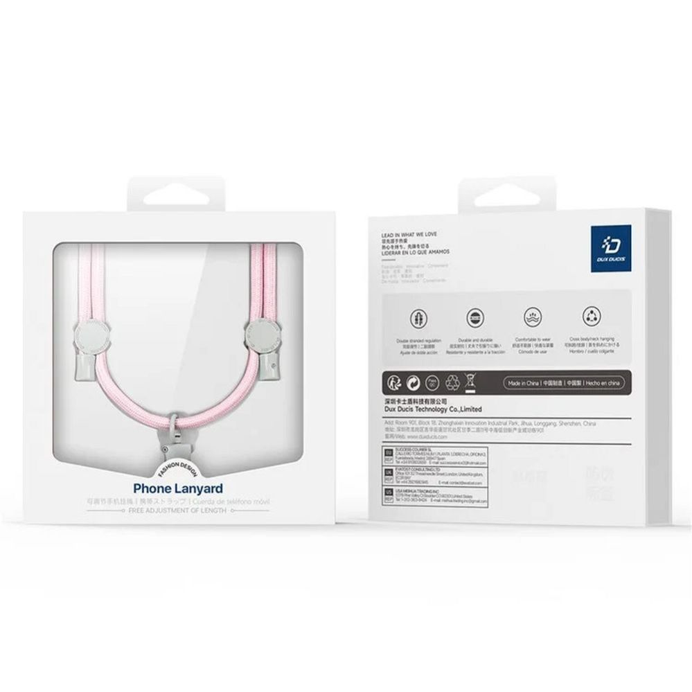 Rõngahoidja Dux Ducis DUX DUCIS Plaz - cross-body phone strap - light pink