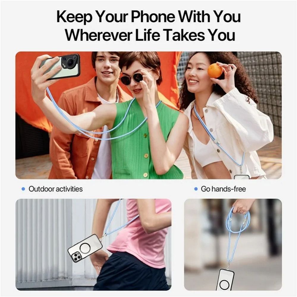 Rõngahoidja Dux Ducis Universal DUX DUCIS Plaz - cross-body phone strap - light blue Light Blue