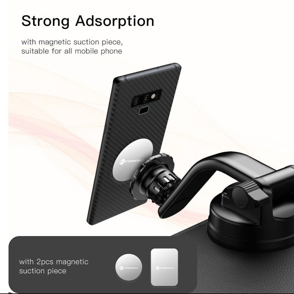 Puutepliiats Forcell Magnetic car phone holder Forcell F-Grip MagLuxe windshield / dashboard / air vent black