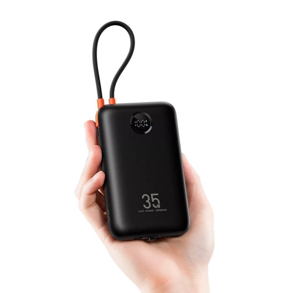 Väline aku Veger Powerbank Veger K2 (W2068) PD QC3.0 35W 20000 mAh with built-in Type C cables / Lightning black