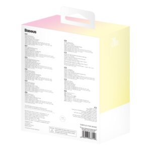 Ārējais akumulators Baseus  Baseus Popsicle 5200mAh 20W Powerbank with Built-in Lightning Cable (+ White Baseus Simple USB-C - USB-C 60W/20V/3A/30cm Cable) - Yellow-Pink