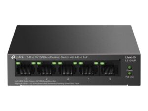 Serveris – kiti priedai TP-Link  LS105LP 5-Port 10/100 Mbps Desktop Switch with 4-Port PoE 