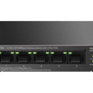 Server – muud tarvikud TP-Link  LS105LP 5-Port 10/100 Mbps Desktop Switch with 4-Port PoE 