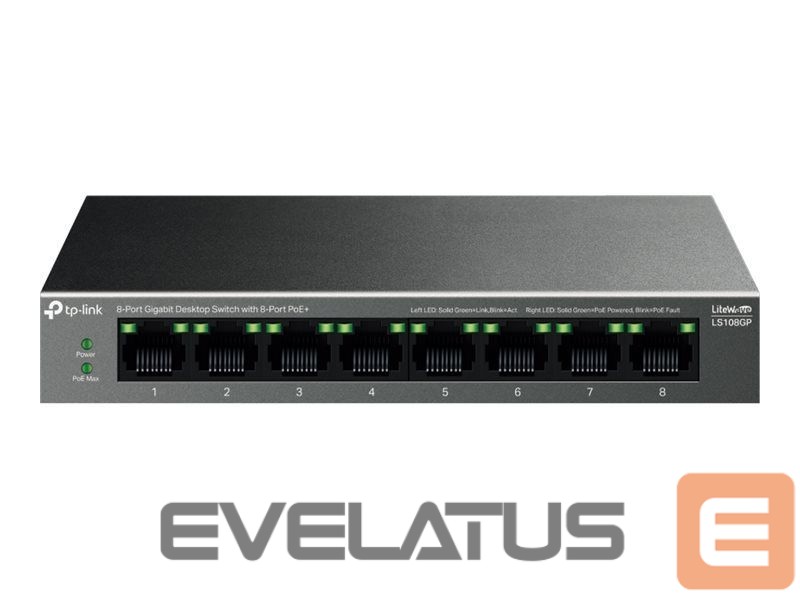 Server - Other Accessories TP-Link LS108GP 8-Port Gigabit Desktop Switch with 8-Port PoE+