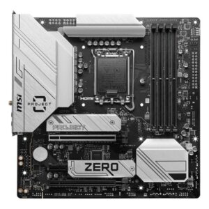 Motherboard for Intel processors MSI  B760M PROJECT ZERO | Processor family Intel | Processor socket LGA1700 | DDR5 | Supported hard disk drive interfaces SATA, M.2 | Number of SATA connectors 4 