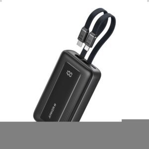Išorinė baterija Anker  | Power Bank | A1680G11 | 10000 mAh | USB-C 30W, Lightning 27W | Built-In USB-C and Lightning Cables | Black 