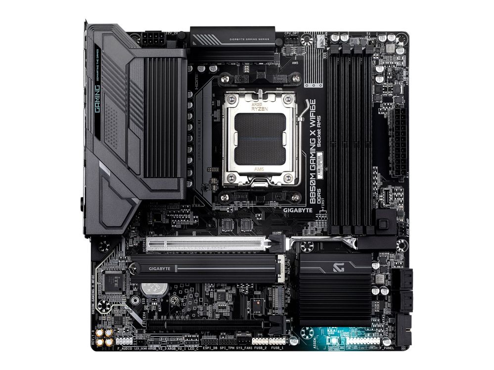 Motherboard for Intel processors Gigabyte B850M GAMING X WIFI6E | Processor family AMD | Processor socket AM5 | DDR5 SDRAM | Supported hard disk drive interfaces M.2, SATA | Number of SATA connectors 4 | Micro ATX