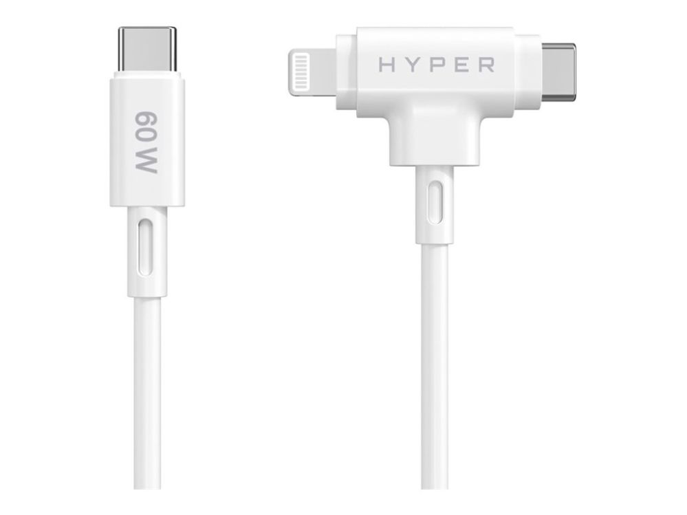 Cable HYPER Juice Silicone USB-C to USB-C and Lightning Hybrid 60W Cable