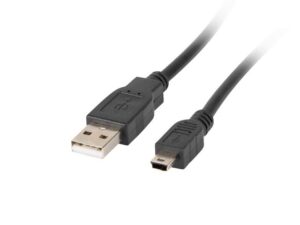 Kabelis Lanberg  Mini USB to USB Type-A 2.0 Cable, 1.8 m | CA-USBK-10CC-0018-BK | Mini USB to USB Type-A 