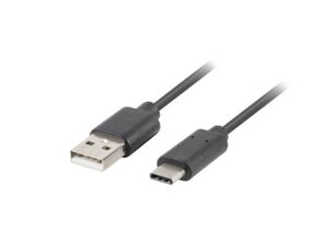 Kabelis Lanberg  USB Type-C to USB Type-A 2.0 Cable Black QC 3.0, 1 m | CA-USBO-20CU-0010-BK | USB Type-C to USB Type-A 